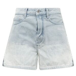 Off-White High Waist Two-Tone Wash Denim Blue Jean Shorts Size 27 New